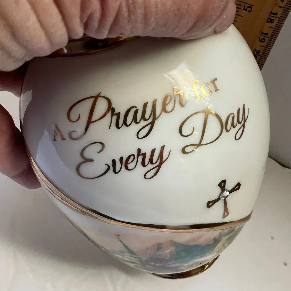 Musical Jar Urn Thomas Kincade Bradford Exchange Removable Lid religious